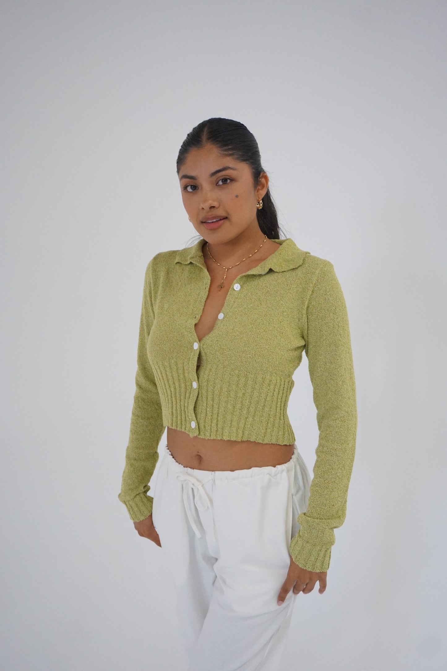 Ileen Crop Button Up Sweater