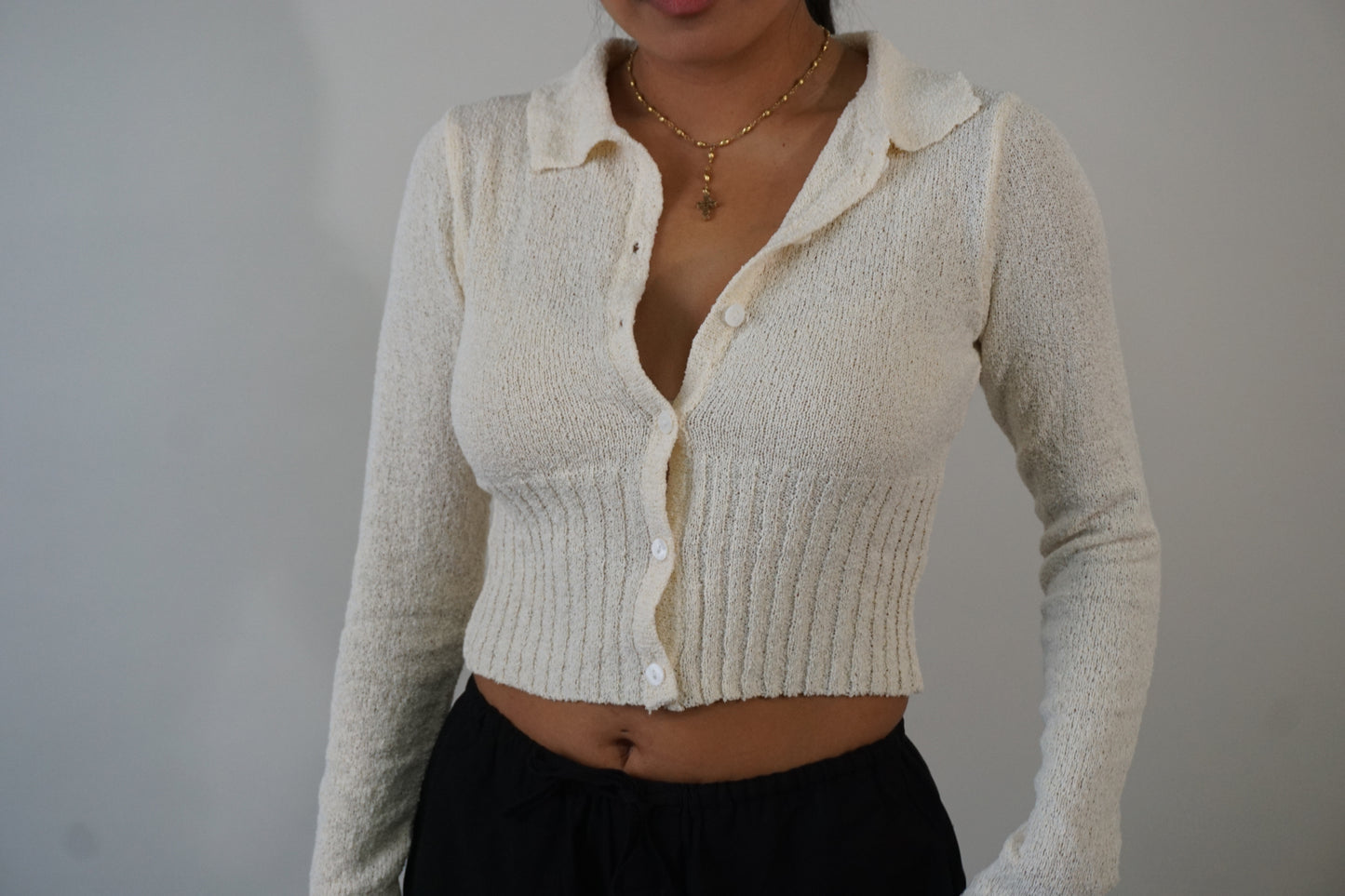 Ileen Crop Button Up Sweater